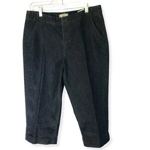 Riders by Lee Jean Capris Women's Size 12 Wide Leg Stretchy Dark Wash Activewear